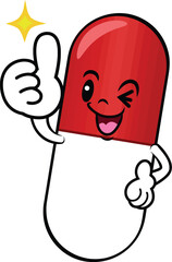 Funny cartoon character man holding sign illustration