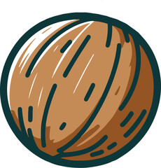 Vector illustration cartoon flat coconut icon
