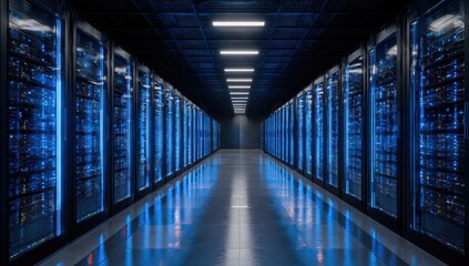 High-tech server room interior