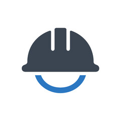 Hard Hat Safety Icon Isolated On White Background