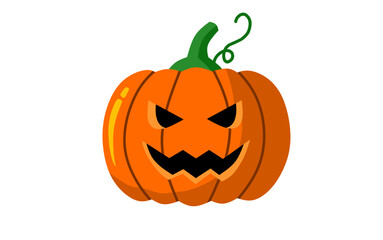 Spooky jack-o'-lantern face with triangular eyes and a stem, perfect for Halloween designs and creative projects