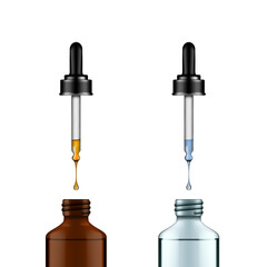 3D Cosmetic Dropper Bottle With Pipette Isolated