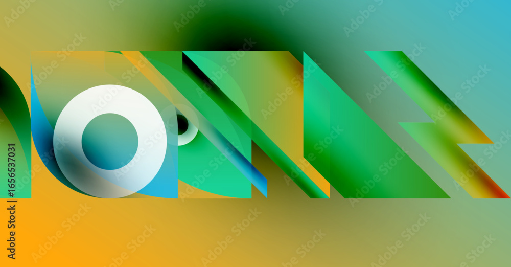 Aufkleber abstract composition featuring overlapping geometric shapes. gradient colors blend, creating dynamic