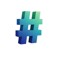 Obraz premium 3D Hashtag Symbol Icon