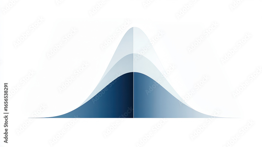 Aufkleber a minimalist illustration showing layered curves in varying shades of blue, representing a smooth di