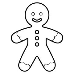 Cute Gingerbread Outline Icon