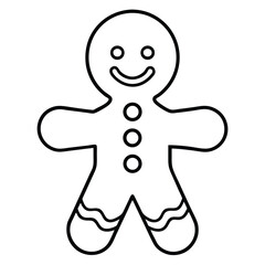 Cute Gingerbread Outline Icon