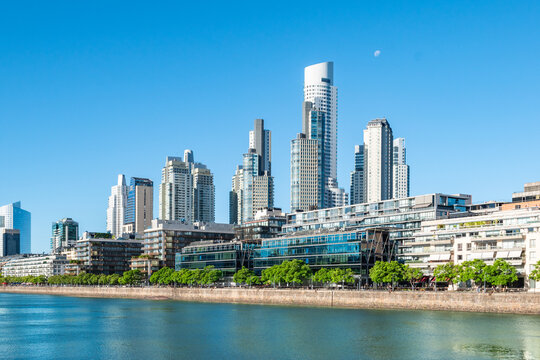 Modern Skyscrapers Along the Waterfront in Puerto Madero, Buenos Aires