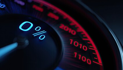 Close-up of a glowing digital speedometer (1)