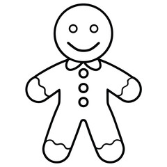 Cute Gingerbread Outline Icon