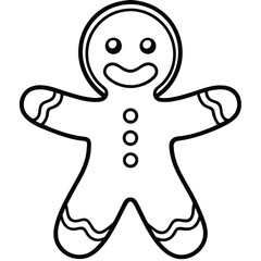 Cute Gingerbread Outline Icon