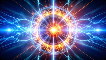 Obraz premium A reactor core frozen in time, explosive plasma tendrils suspended like veins of fury, glowing chaos captured mid-eruption, surreal energy, cinematic sci-fi scene, powerful abstract moment.
