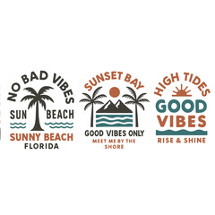 Fototapeta premium Sunset Beach modern abstract art. Summer vibes artwork. Surf club design. Sunshine paradise graphic print design. Ocean abstract wave. Here comes the sun. 