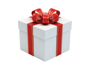 Gift Box Icon 3D isolated on transparent background, Clipart png