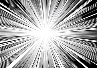 Fototapeta premium Abstract radial burst of black and white lines (1)