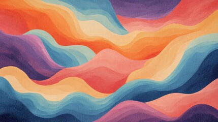 colorful wavy abstract landscape