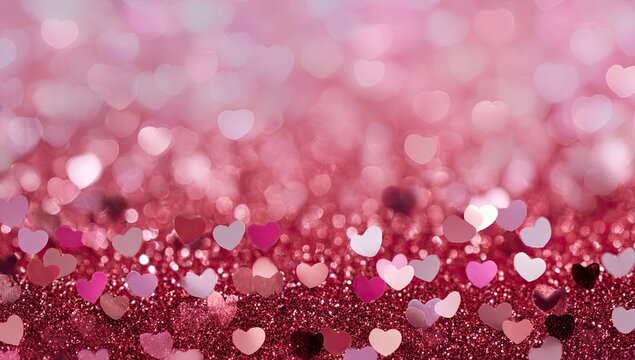 Abstract, romantic background of hearts - Powered by Adobe