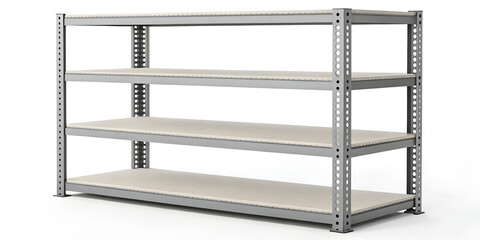 Industrial shelving unit isolated on transparent background  