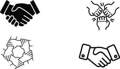 Vector illustration of hand gestures set including fingers, thumbs, fists, and holding signs icons