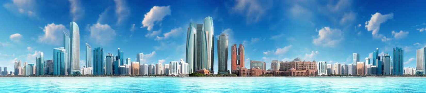 abu dhabi panorama animation | looped | widescreen