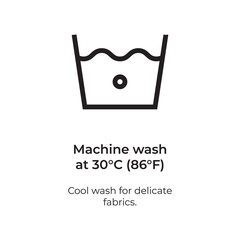 Clothing care icon 30C wash fabric