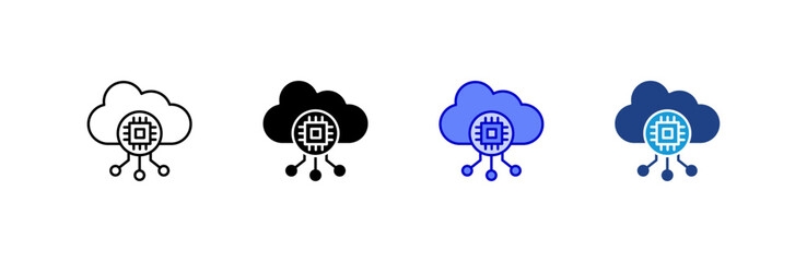 Cloud Intelligence icon set multiple style collection