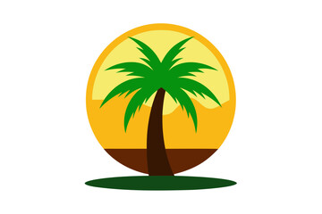 Obraz premium Vector illustration of a palm tree on white background
