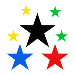 Fototapeta premium five stars arranged in a scattered pattern against a white background