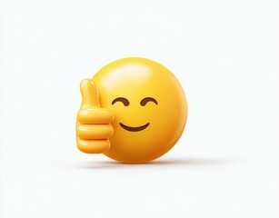 Smiling emoji with thumbs up gesture