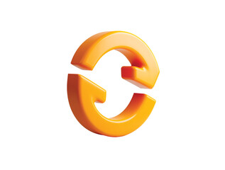 Obraz premium Sync Refresh Icon 3D isolated on transparent background, Clipart png