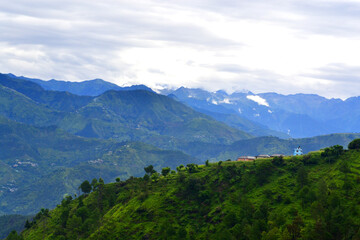 Fototapeta premium Beautiful Green Landscape View of Manimahesh, Chamba, Himachal Pradesh, India.