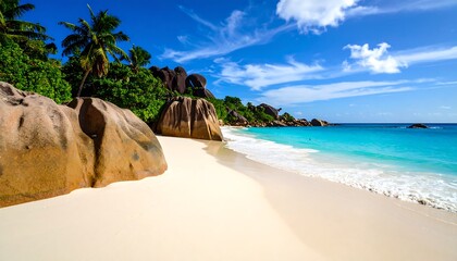 Tropical Beach with Granite Rocks, and Seychelles. (2)