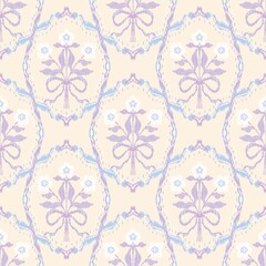  flowers Ikat Seamless Pattern &bull; Bohemian Textile Design &bull; Traditional Fabric Texture &bull; Digital Background for Print and Crafts