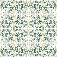  flowers Ikat Seamless Pattern • Bohemian Textile Design • Traditional Fabric Texture • Digital Background for Print and Crafts