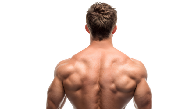 muscular young man back view isolated on white background, HD realistic - Powered by Adobe