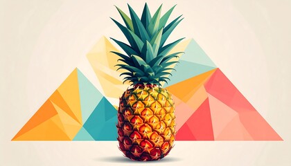 Pineapple Low Poly Background.