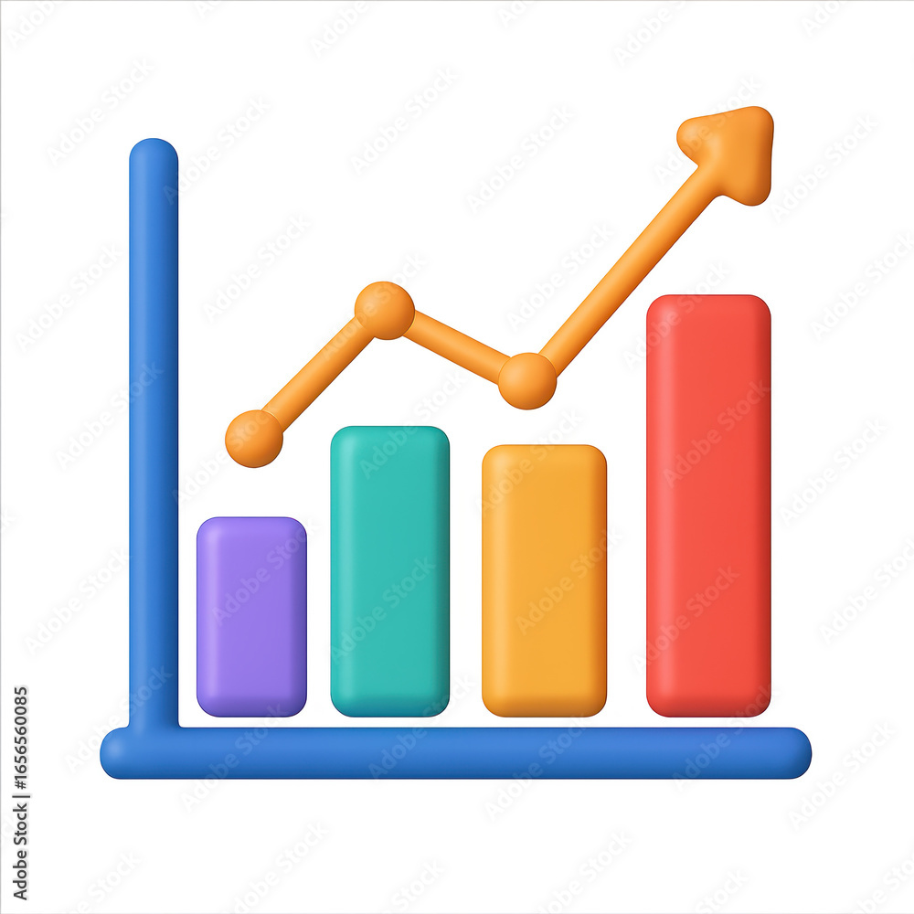 Poster growth and success through performance visualization with graph chart data analytics statistics