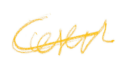 Yellow pencil hand writing rhythm set on transparent background