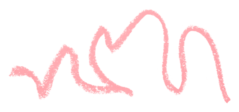 Pink colored pencil drawing isolated on transparent background