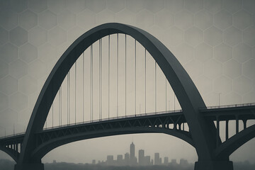 アッシュグレーに映える橋と都会的リズム