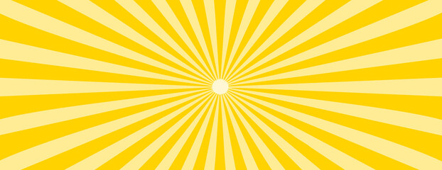  Simple background with yellow stripes. Sunburst radial vector.