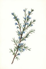 Fototapeta premium Traditional Drawing of Herb with Flowers