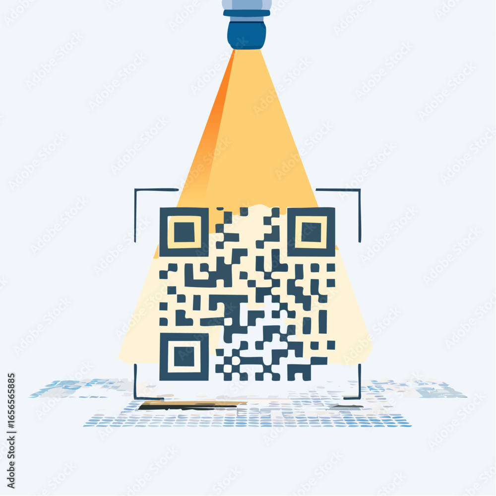 Poster qr code scanning light projection