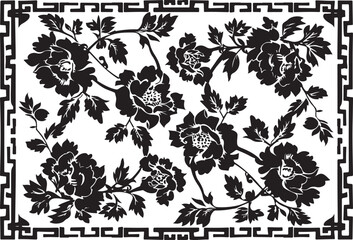 laser cut floral seamless pattern featuring elegant roses and delicate leaves