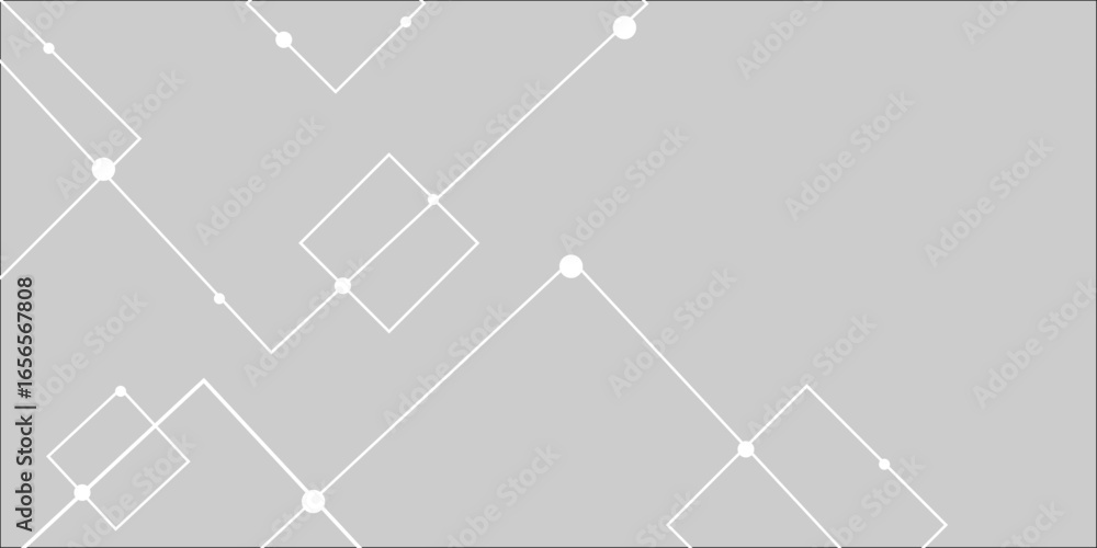 Poster abstract lines in grey and white tone of many squares and rectangle shapes on white background. meta