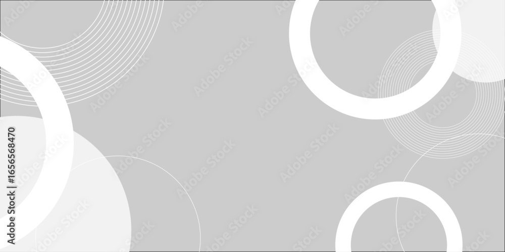 Poster abstract white geometric overlapping circle background with shadow. vector circles template vector d