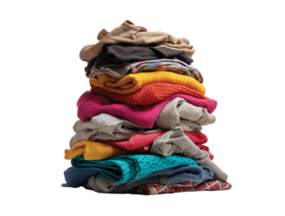 Pile of dirty clothes isolated on transparent background, Clipart png