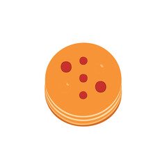 Fluffy Pancakes Stack Topped with Fresh Berries Breakfast Still Life Illustration