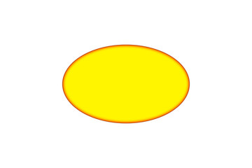 Yellow oval shape with red outline for stickers, highlights, and abstract graphic design