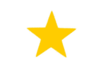 Obraz premium Yellow five-pointed star shape icon for stickers, badges, and graphic design elements